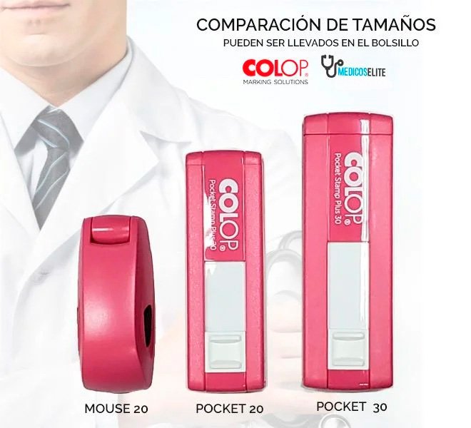 Comparación Tamaño Sellos Colop Pocket